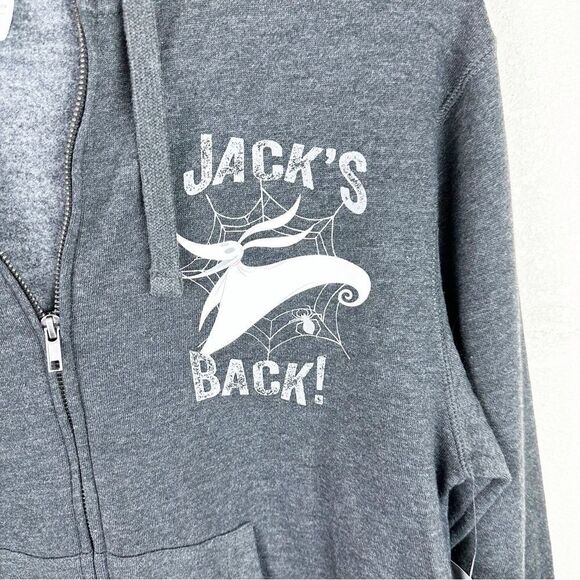 Disney Resort Jack Skelington Grey Nightmare Before Christmas Jacket Hoodie Smal - Picture 2 of 6